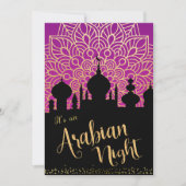 アラビアンナイトパープルアンドブラックパーティの招待状 招待状 (正面)
