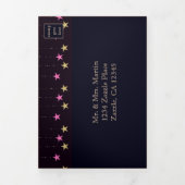 アラビアンナイトマゼンタ&金ゴールドオールインワン結婚ズ 三つ折り招待状 (カバー)