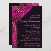 アラビアンナイトマゼンタ&金ゴールドブライダルシャワー 招待状 (正面/裏面)