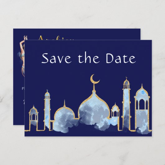 アラビアンナイト誕生日日付はがきを保存 案内ポストカード (正面/裏面)