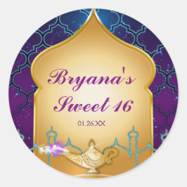 アラビアンナイト金ゴールド魔法ランプパーティー ラウンドシール