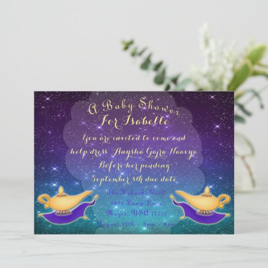 アラビアンナイト魔法ランプおよび魔法のじゅうたんの招待 招待状 (スタンド正面)