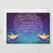 アラビアンナイト魔法ランプおよび魔法のじゅうたんの招待 招待状 (裏面)