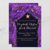 アラビアンナイト パープル＆ゴールド バーチャルウェディング 招待状 (正面/裏面)