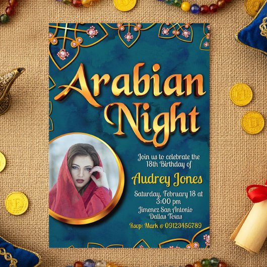 アラビアンナイト フォト ターコイズ 招待状