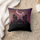 アラビアンナイト モロッカン 中東風 紫 ピンク クッション (ブランケット)