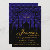 アラビアンナイト、第40誕生日の招待状 招待状 (正面/裏面)