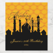 アラビアンナイト、金ゴールドとブラック ワインラベル (シングルラベル)