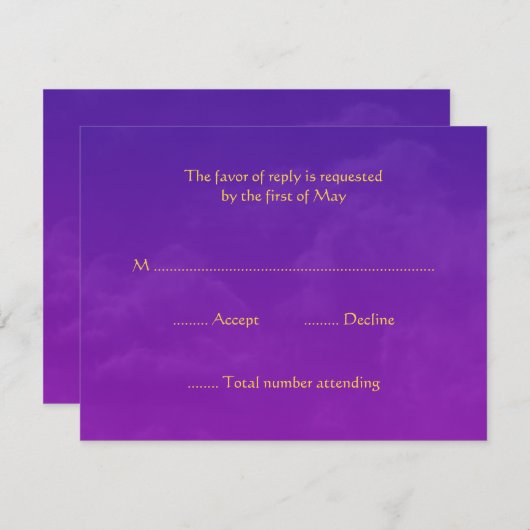 アラビアンナイトRSVPの応答カード 出欠カード (正面/裏面)