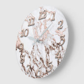 アラビアンナンバーバラ金ゴールドメタリックマーブルストーン ラージ壁時計 (傾斜)