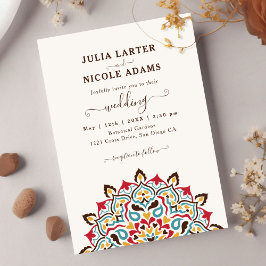 アラビアンヌ・スタイルの花弧マンダラ結婚式 招待状