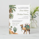 アラビアンパーム砂漠ラクダQRコー結婚ド 招待状 (スタンド正面)