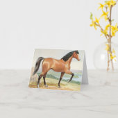 アラビアンベイホースヴィンテージウォーターカラーファインアート カード (黄色い花)