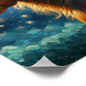 アラビアンホースinヴァンゴッホ星空の夜 ポスター (角)