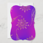 アラビアンボリウッドお祝いオブライフ招待状 招待状 (裏面)