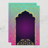 アラビアンボリウッドと金ゴールド 招待状 (正面/裏面)