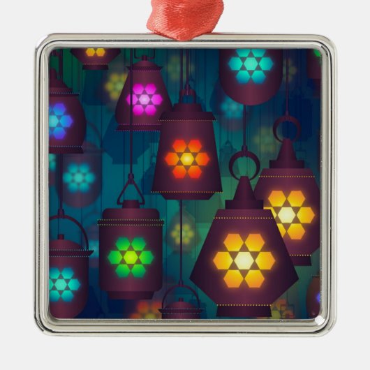 アラビアンランタンズミドルイースタンデザイン メタルオーナメント (正面)