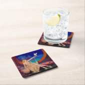 アラビアン側室の魅惑のピンナップ少女 スクエアペーパーコースター (インサイチュ)