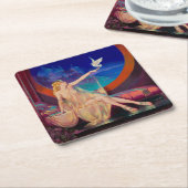 アラビアン側室の魅惑のピンナップ少女 スクエアペーパーコースター (アングル)