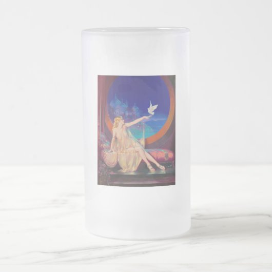 アラビアン側室の魅惑のピンナップ少女 フロストグラスビールジョッキ (中央)