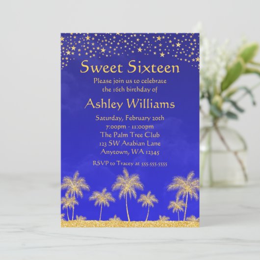 アラビアン·ナイツがスイート16バースデー·パーティーを開催 招待状 (スタンド正面)