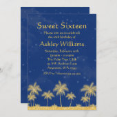 アラビアン·ナイツ·ブルースターズスイート16バースデー·パーティー 招待状 (正面/裏面)