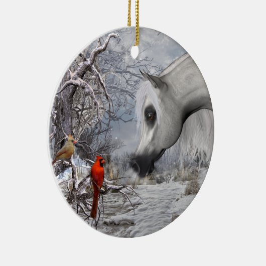 アラビア人および（鳥）ショウジョウコウカンチョウのオーナメント セラミックオーナメント (右)