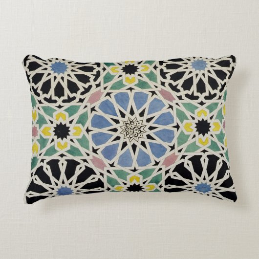 「アラビア人からのアルハンブラのモザイク模様の歩道、 アクセントクッション (正面)