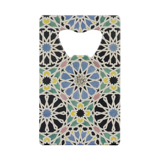 「アラビア人からのアルハンブラのモザイク模様の歩道、 クレジットカード栓抜き (正面)