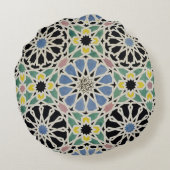 「アラビア人からのアルハンブラのモザイク模様の歩道、 ラウンドクッション (裏面)