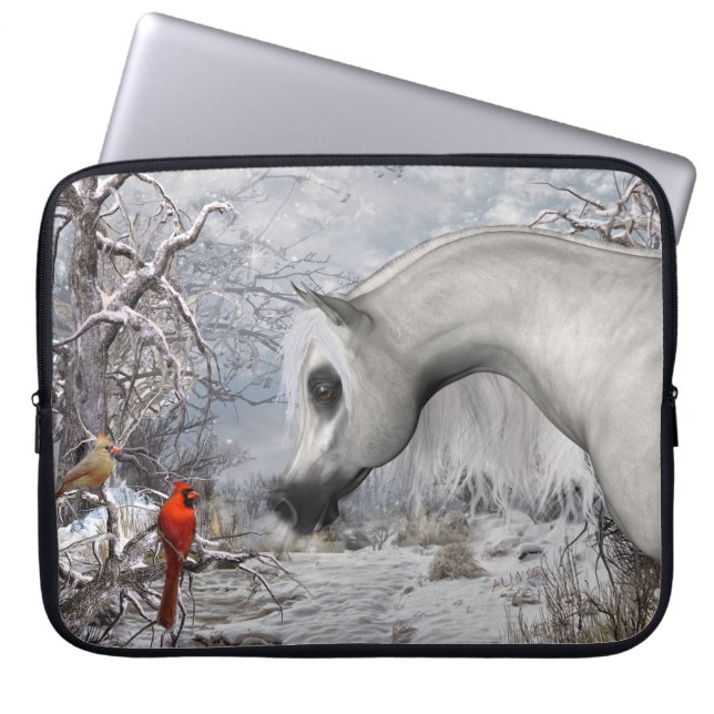 アラビア人及び（鳥）ショウジョウコウカンチョウのラップトップスリーブ15インチ ラップトップスリーブ (正面)