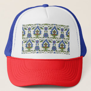 アラビア伝統的語: Iznik Tileシームレス。 キャップ