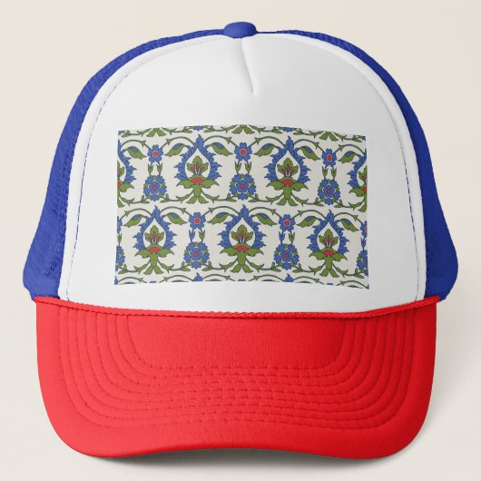 アラビア伝統的語： Iznik Tileシームレス。 キャップ (正面)