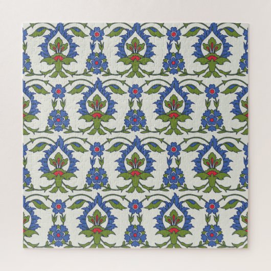 アラビア伝統的語: Iznik Tileシームレス。 ジグソーパズル (縦)