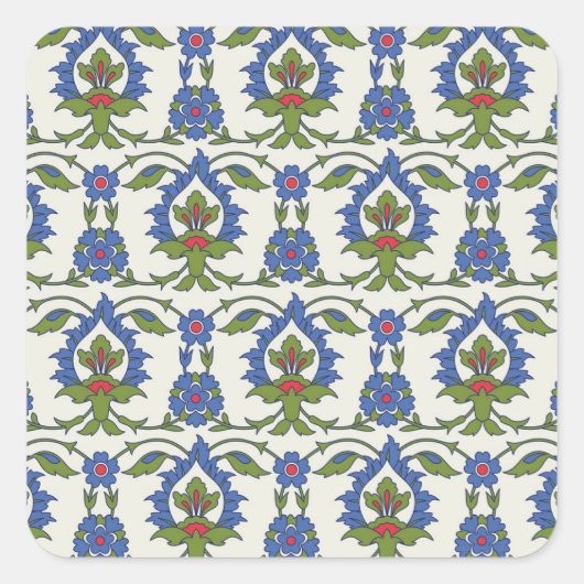 アラビア伝統的語: Iznik Tileシームレス。 スクエアシール (正面)