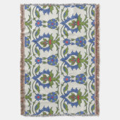 アラビア伝統的語: Iznik Tileシームレス。 スローブランケット (正面縦)