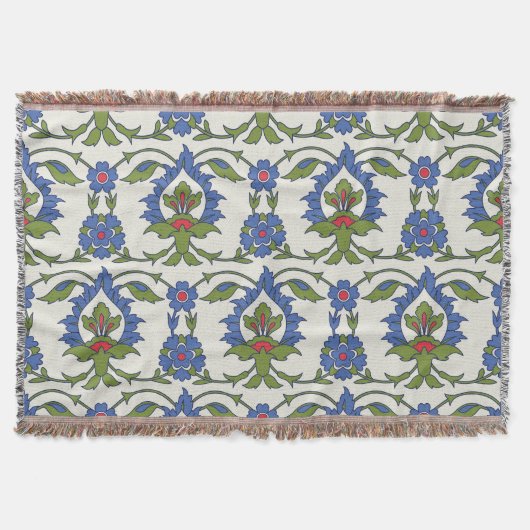 アラビア伝統的語: Iznik Tileシームレス。 スローブランケット (正面)