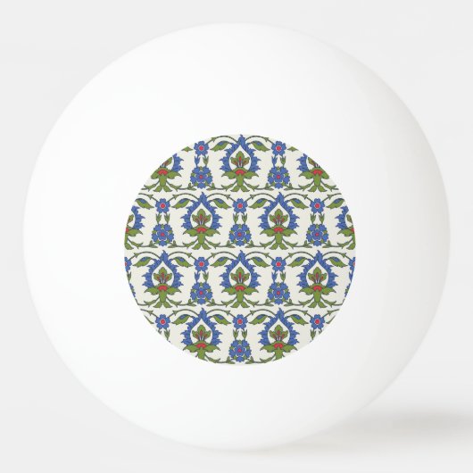 アラビア伝統的語： Iznik Tileシームレス。 卓球ボール (正面)