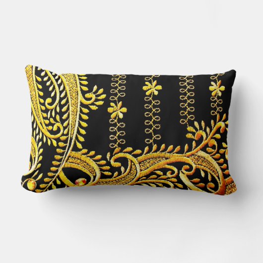 アラビア刺繍 ランバークッション (正面)
