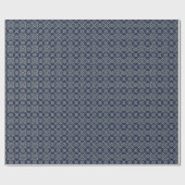 アラビア図形 |ネイビーブルー金ゴールド ラッピングペーパー (フラット)