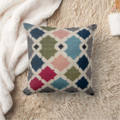 アラビア幾何学的ソフィスティと白キリム枕 クッション (ブランケット)