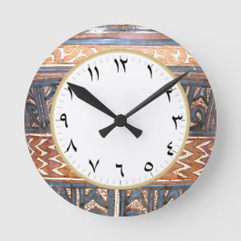 アラビア数字の数字(青と金ゴールド) ラウンド壁時計