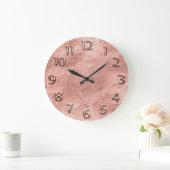 アラビア数字ホワイトカッパーバラ金ゴールド都市概念 ラージ壁時計 (ホーム)