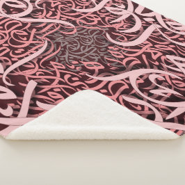 アラビア文字バラ シェルパブランケット