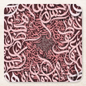 アラビア文字バラ スクエアペーパーコースター (正面)