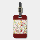 アラビア文字パターモダンン書 ラゲッジタグ (正面縦)