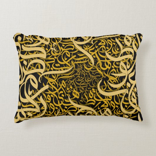 アラビア文字金ゴールド アクセントクッション (正面)