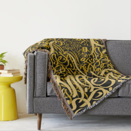 アラビア文字金ゴールド スローブランケット