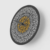 アラビア文字3dアートブロック ラウンド壁時計 (傾斜)