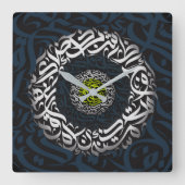 アラビア文字 スクエア壁時計 (正面)